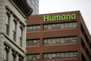 Humana health insurance signage on a corporate office building